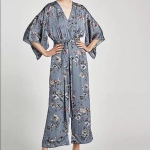 Zara Floral Kimono Jumpsuit